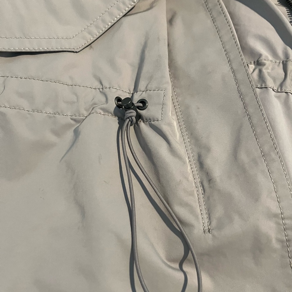 Barely worn Coach rain jacket with signature logo, hood, pockets &cinched waste - Picture 8 of 8